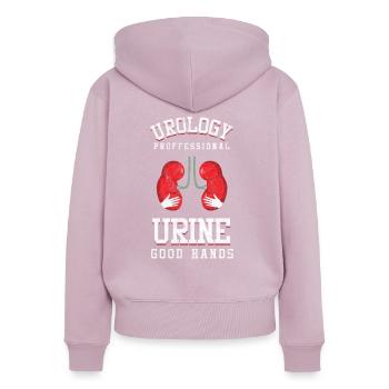 Urologe Urin Gute Hände Urologie Wortspiele Urologie - Frauen Premium Bio Zip Hoodie - Altrosa - Hinten - Julia (174cm)