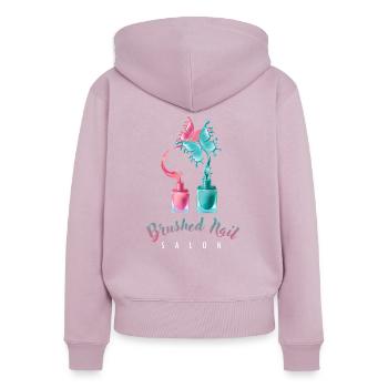 Gebürstetes Nagelstudio-Maniküre-Salon-Geschenk - Frauen Premium Bio Zip Hoodie - Altrosa - Hinten - Julia (174cm)