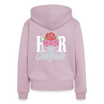 Human Resource Manager Mitarbeiterführung - Frauen Premium Bio Zip Hoodie - Altrosa - Hinten - Julia (174cm)