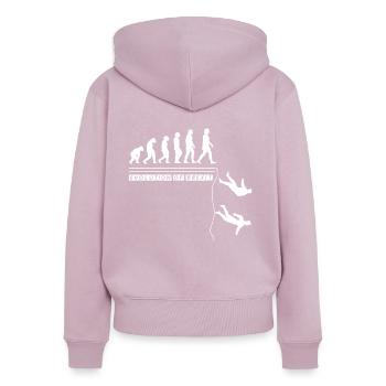 Entwicklung des Brexit British UK Europe Exit Gift - Frauen Premium Bio Zip Hoodie - Altrosa - Hinten - Julia (174cm)