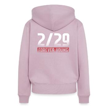 2 29 Forever Young 29. Februar Geschenk - Frauen Premium Bio Zip Hoodie - Altrosa - Hinten - Julia (174cm)