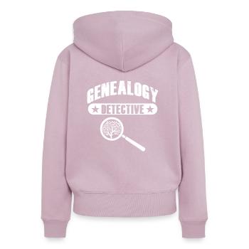 genealogy detective - Women's Premium Organic Zip Hoodie - dusky pink - Back - Julia (174cm)
