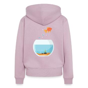 Aquarium Aquarist Fish Marine Gift - Women's Premium Organic Zip Hoodie - dusky pink - Back - Julia (174cm)