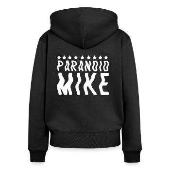 Paranoid Psycho Box Geschenkidee Geburtstag - Frauen Premium Bio Zip Hoodie - Schwarz - Hinten - Julia (174cm)