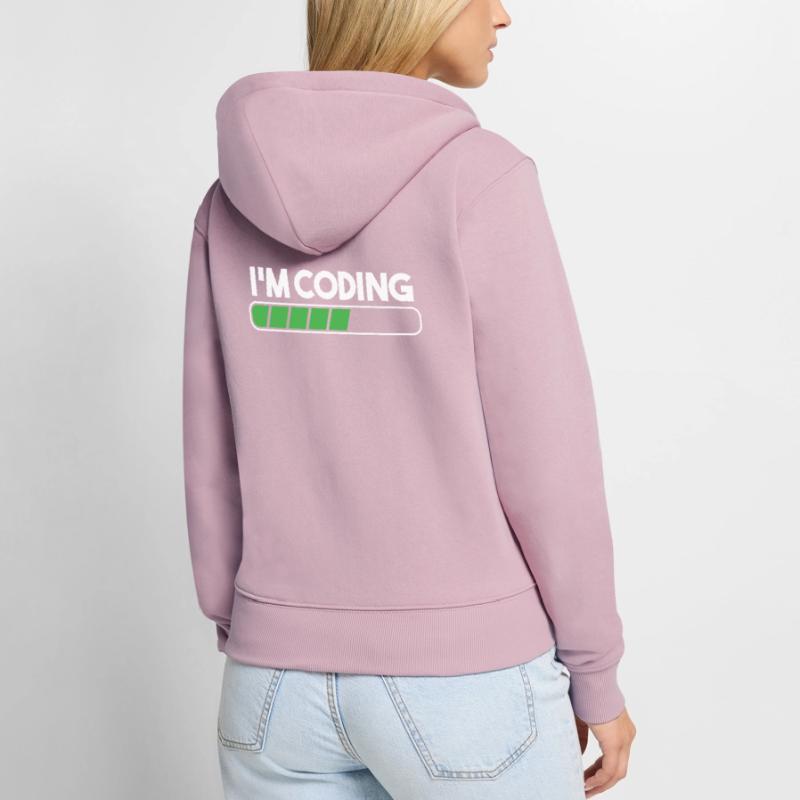 Coding Coder Programming Programmer Entwickler Geschenk Frauen Premium Bio Zip Hoodie