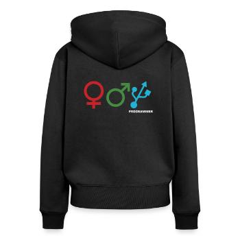 Programmation des codes de déchiffrement Technicien en informatique - Sweat à capuche zippé Premium bio Femme - noir - Dos - Julia (174cm)