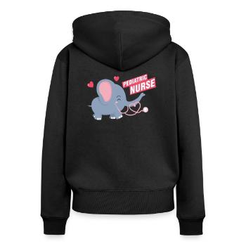 Cadeau pédiatrique de profession de docteur d’infirmière de médecine - Sweat à capuche zippé Premium bio Femme - noir - Dos - Julia (174cm)