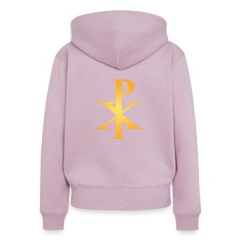 Pax Christi Religion God Jesus Christ Prayer - Women's Premium Organic Zip Hoodie - dusky pink - Back - Julia (174cm)