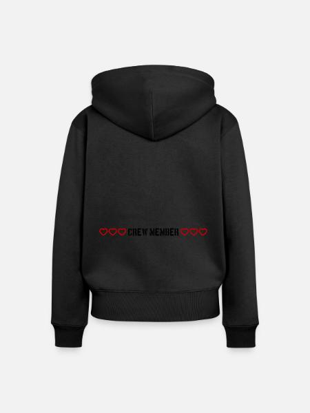 Crew Mitglied Herz Liebe - Frauen Premium Bio Zip Hoodie - Schwarz