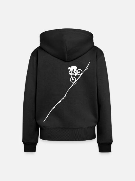 MTB - Bergab - Mountainbike - Downhill - Frauen Premium Bio Zip Hoodie - Schwarz