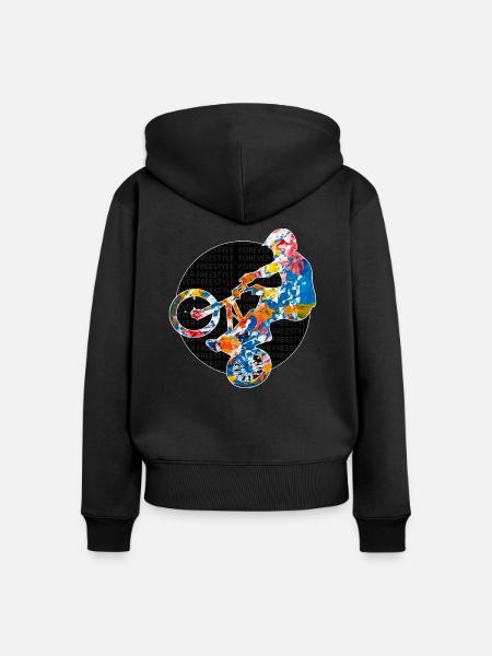 BMX - Frauen Premium Bio Zip Hoodie - Schwarz