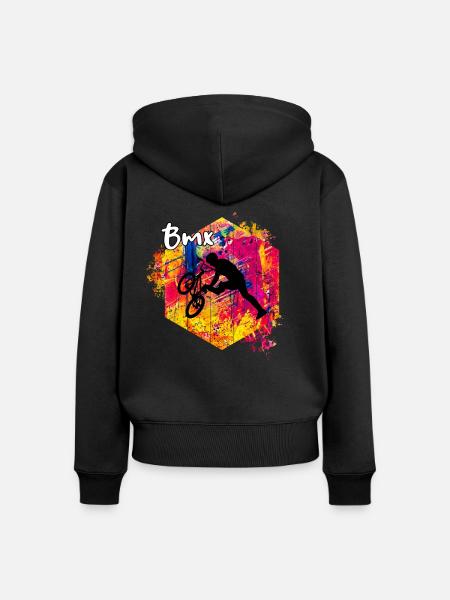 Bmx - Frauen Premium Bio Zip Hoodie - Schwarz