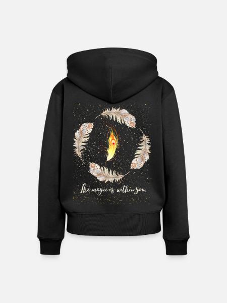 The magic is within you - Frauen Premium Bio Zip Hoodie - Schwarz