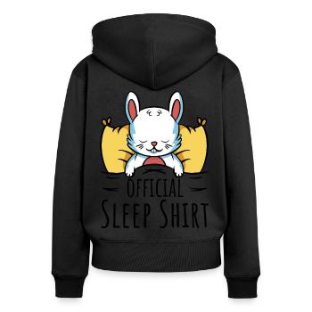 Chemise de sommeil officielle Rabbit pour les fans de lapins - Sweat à capuche zippé Premium bio Femme - noir - Dos - Julia (174cm)
