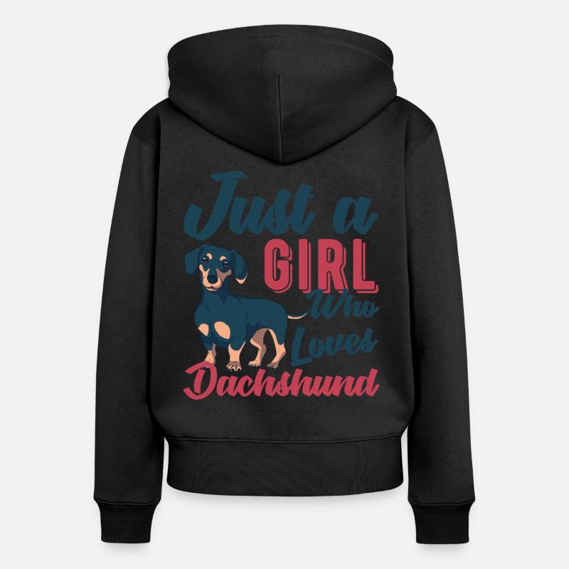 Dachshund. dachshund - Women's Premium Organic Zip Hoodie - black