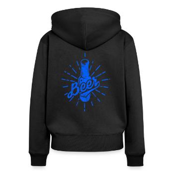 Bier Bierflasche - Frauen Premium Bio Zip Hoodie - Schwarz - Hinten - Julia (174cm)