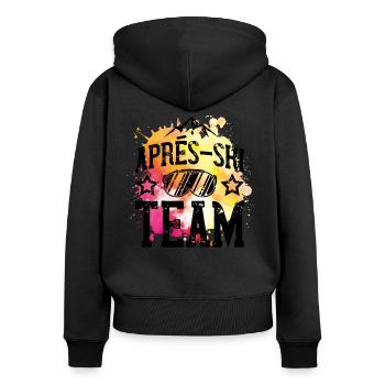 apres ski team ski goggles - Women's Premium Organic Zip Hoodie - black - Back - Julia (174cm)