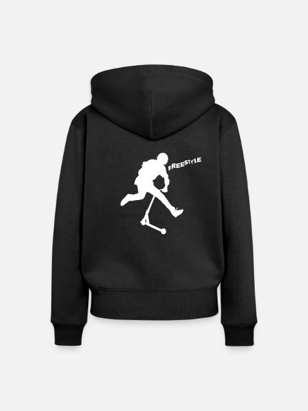 Freestyle-Roller - Frauen Premium Bio Zip Hoodie - Schwarz