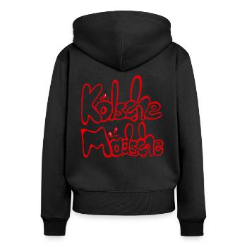 Kölsche Mädsche Kölner Mädchen Kölsch Mundart - Frauen Premium Bio Zip Hoodie - Schwarz - Hinten - Julia (174cm)