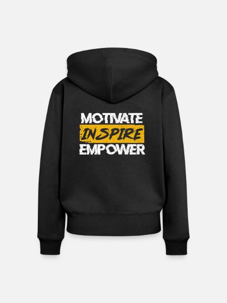 Motivation - Frauen Premium Bio Zip Hoodie - Schwarz