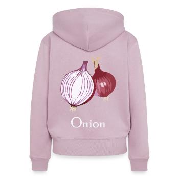 Bronntanas Bia Oinniún - Women's Premium Organic Zip Hoodie - dusky pink - Back - Julia (174cm)