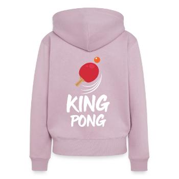Dearadh Bronntanais Spóirt King Pong - Women's Premium Organic Zip Hoodie - dusky pink - Back - Julia (174cm)