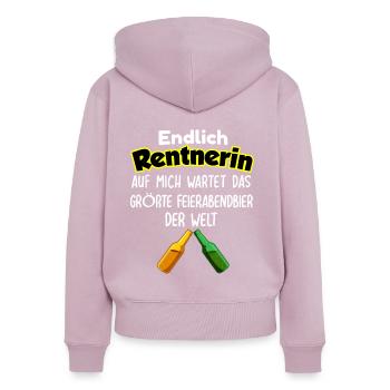 Endlich Rentnerin Pensionierung - Frauen Premium Bio Zip Hoodie - Altrosa - Hinten - Julia (174cm)