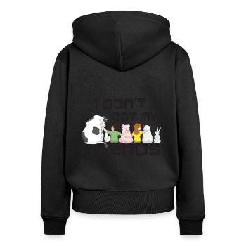 Vegan Animal Love Veganisme Vegan Vegan - Sweat à capuche zippé Premium bio Femme - noir - Dos - Julia (174cm)