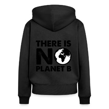 Il n’y a pas de durabilité de l’environnement de la planète B - Sweat à capuche zippé Premium bio Femme - noir - Dos - Julia (174cm)