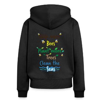 Durabilité - Sweat à capuche zippé Premium bio Femme - noir - Dos - Julia (174cm)