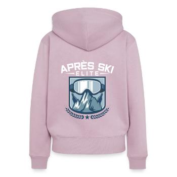 Après-ski Elite Ski Vacances en équipe Sports Ski - Sweat à capuche zippé Premium bio Femme - rose poudré - Dos - Julia (174cm)