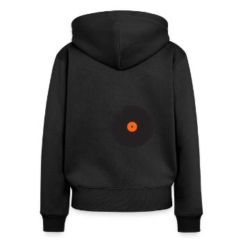 Vinyl Record Retro DJ Clef - Women's Premium Organic Zip Hoodie - black - Back - Julia (174cm)