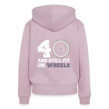40er 40. Geburtstag Radsport Radfahrer Geschenk - Frauen Premium Bio Zip Hoodie - Altrosa - Hinten - Julia (174cm)