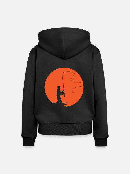 Fliegenfischen - Frauen Premium Bio Zip Hoodie - Schwarz