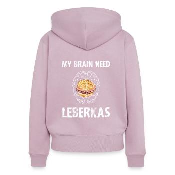 My brain need Lerberkas - Frauen Premium Bio Zip Hoodie - Altrosa - Hinten - Julia (174cm)