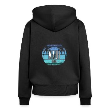 Maui hawaii - Sweat à capuche zippé Premium bio Femme - noir - Dos - Julia (174cm)