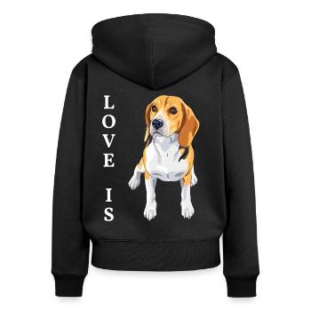 Beagle chien drôle de cadeau de piste Beaglemama - Sweat à capuche zippé Premium bio Femme - noir - Dos - Julia (174cm)