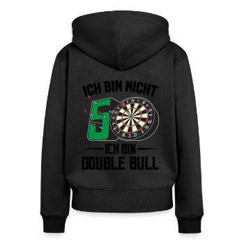 50. Geburtstag Darts Geschenk 50 Ehrentag Männer - Frauen Premium Bio Zip Hoodie - Schwarz - Hinten - Julia (174cm)