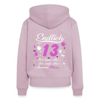 13 Geburtstag Mädchen Geschenk lustig 13. Ehrentag - Frauen Premium Bio Zip Hoodie - Altrosa - Hinten - Julia (174cm)