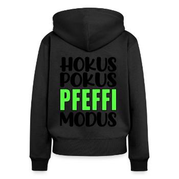 Junggesellenabschied Pfeffi Saufen Suff Vatertag - Frauen Premium Bio Zip Hoodie - Schwarz - Hinten - Julia (174cm)