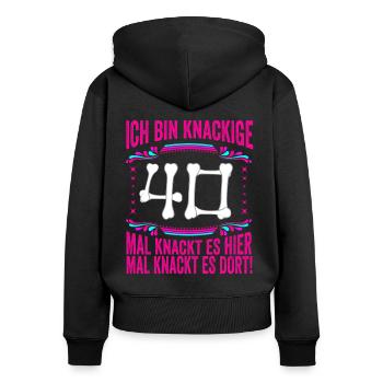 40. Geburtstag Alter Sack 40 Alte Schachtel 40 - Frauen Premium Bio Zip Hoodie - Schwarz - Hinten - Julia (174cm)