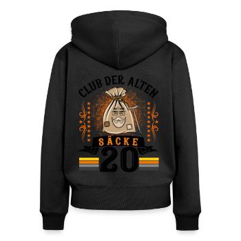 20. Geburtstag Geschenk für Männer Alter Sack 20 - Frauen Premium Bio Zip Hoodie - Schwarz - Hinten - Julia (174cm)