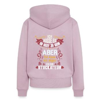 Stuckateure sind zu sexy Gipser - Frauen Premium Bio Zip Hoodie - Altrosa - Hinten - Julia (174cm)
