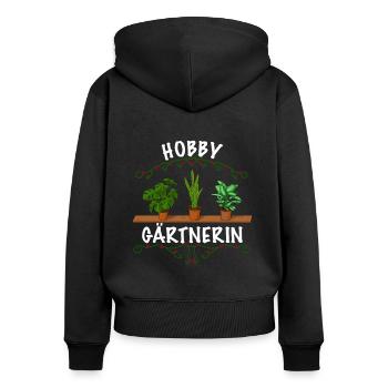 Gärtnerin Pflanzen Hobby Gärtnerin - Frauen Premium Bio Zip Hoodie - Schwarz - Hinten - Julia (174cm)