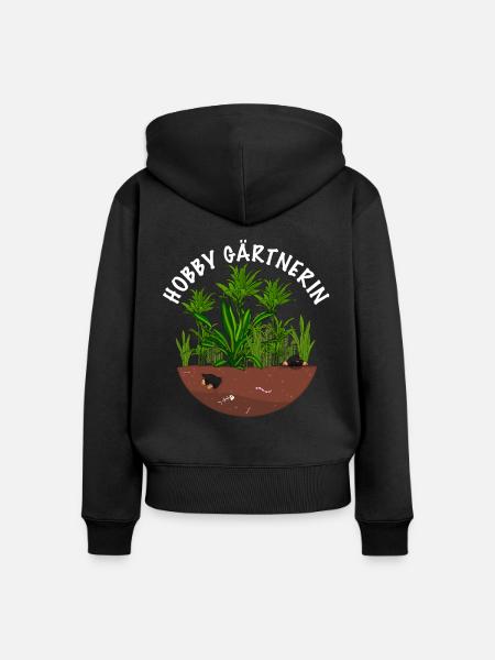 Hobby Gärtnerin - Frauen Premium Bio Zip Hoodie - Schwarz