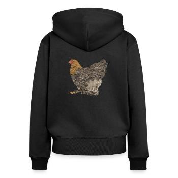 Brahma ChickenS I Chicken Poultry Motif for - Women's Premium Organic Zip Hoodie - black - Back - Julia (174cm)