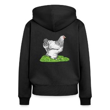 Brahma ChickenS I Chicken Poultry Motif for - Women's Premium Organic Zip Hoodie - black - Back - Julia (174cm)