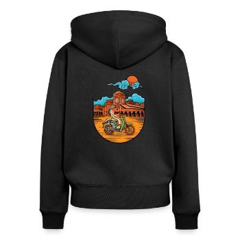 Vietnam I Saigon Scooter Pho Bo Motif de voyage pour - Sweat à capuche zippé Premium bio Femme - noir - Dos - Julia (174cm)