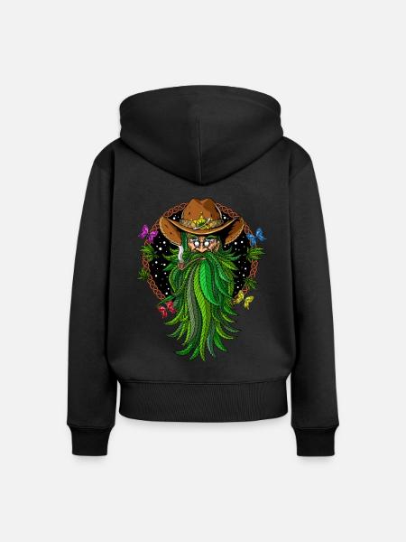 Unkraut Cowboy Stoner - Frauen Premium Bio Zip Hoodie - Schwarz