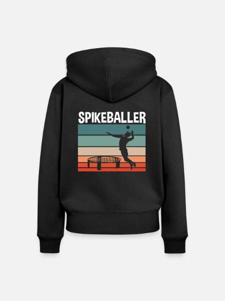 Spikeballer - Frauen Premium Bio Zip Hoodie - Schwarz